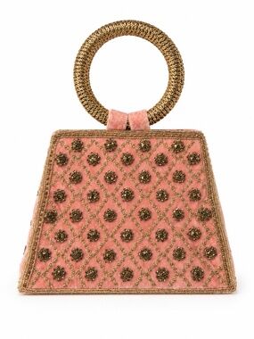SHAGUN Pink Top Handle Evening Purse by Subhai Apparel